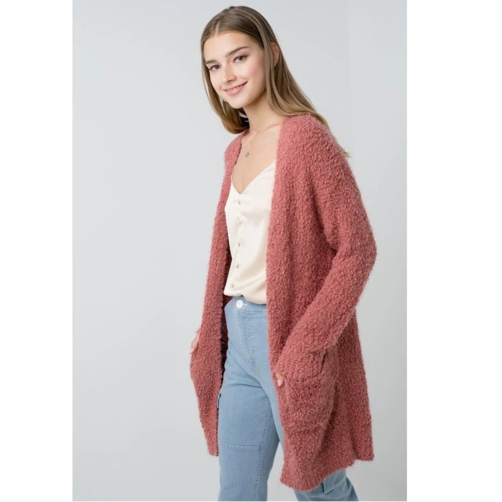 ✨SALE! Cozy Chunky Knit Popcorn Cardigan NWT - Picture 2 of 7